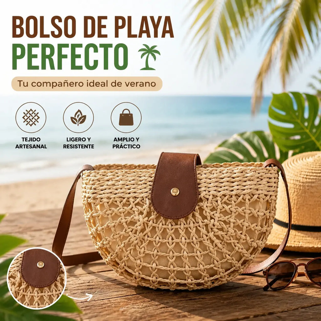 🌿 Handmade Raffia Crossbody Bag with Large Capacity | Elegant, Comfortable and Perfect for Summer