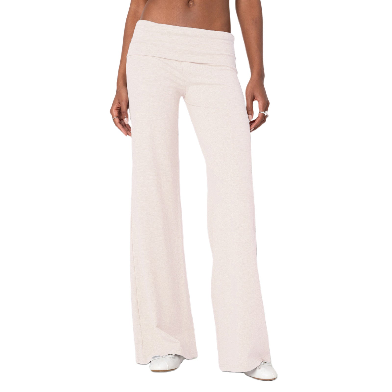 Casual solid color slim fit trousers