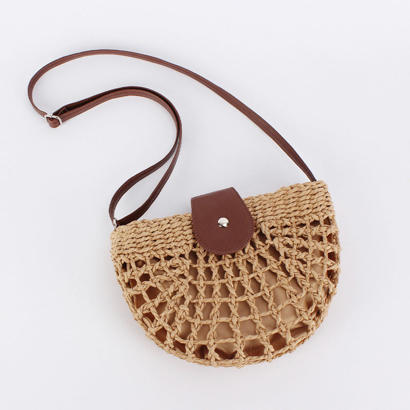 🌿 Handmade Raffia Crossbody Bag with Large Capacity | Elegant, Comfortable and Perfect for Summer