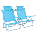 Paquete de 2 – Sillas de playa reclinables | Ligeras, portátiles y cómodas|Sombrilla de sol gratuita (Oferta especial de verano)
