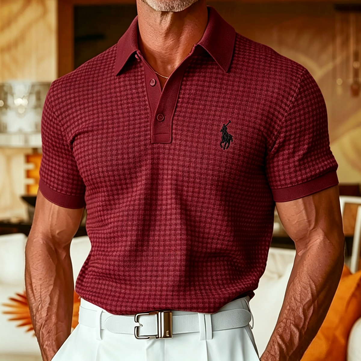Neyton Classic Checked Polo Shirt